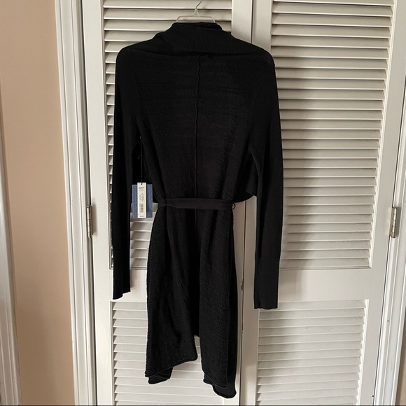 NEW! Simply Vera long black sweater with optional waist tie - Picture 2 of 5